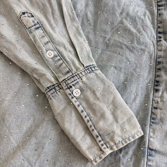 Good American Oversized Denim Shirt Sz 1 - Picture 8 of 9